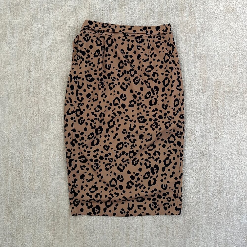 Lovers and Friends Marla Tan Leopard Animal Print Wrap Midi Skirt XXS - Picture 4 of 8